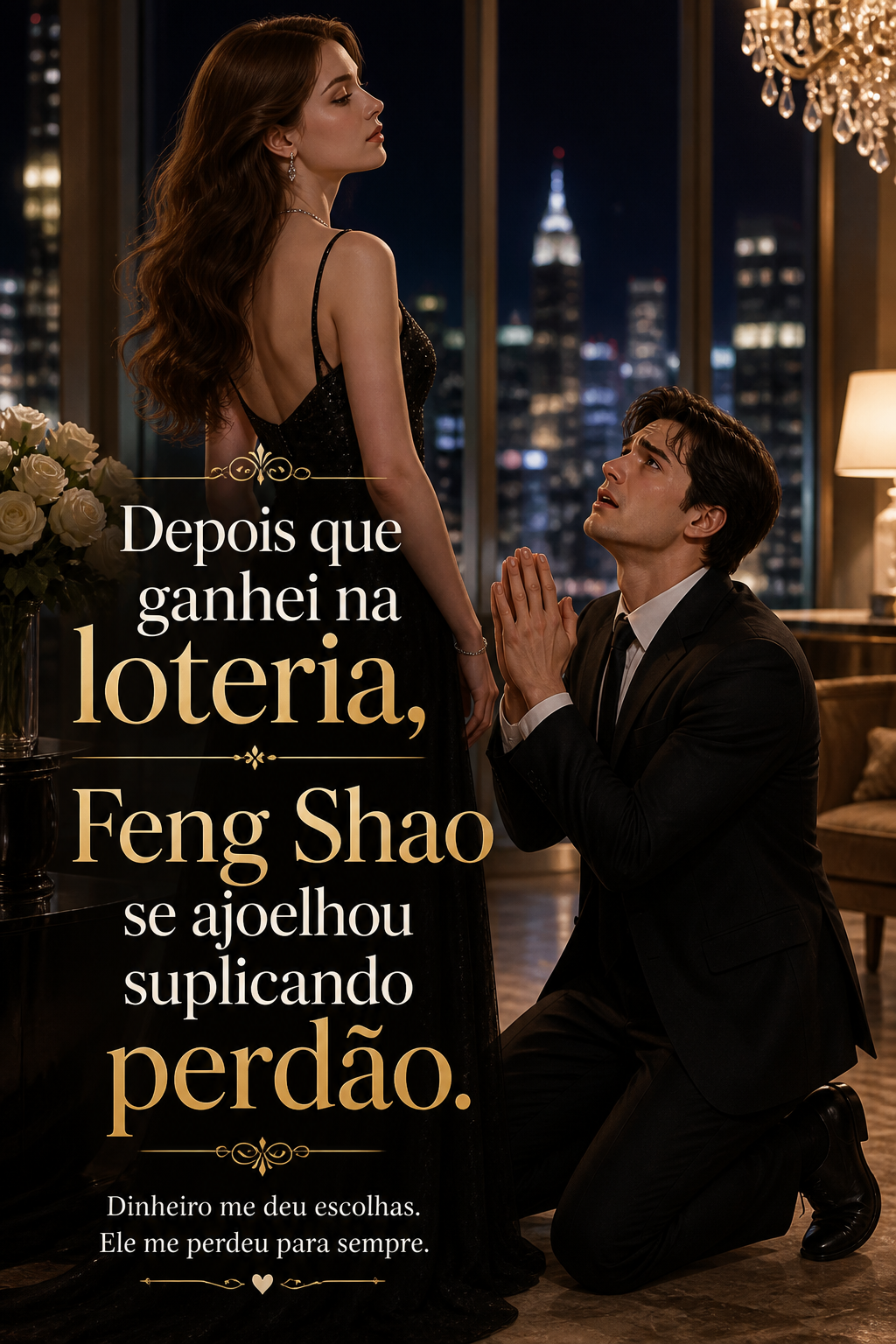 Depois que ganhei na loteria, Feng Shao se ajoelhou suplicando perdão.